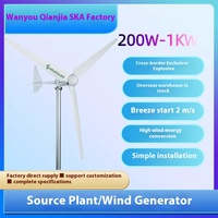 Éolienne à axe horizontal Smart Catfish 500W 100Kw pour centrale électrique urbaine, tension de sortie 12V/24V/48V, rotor de 750mm