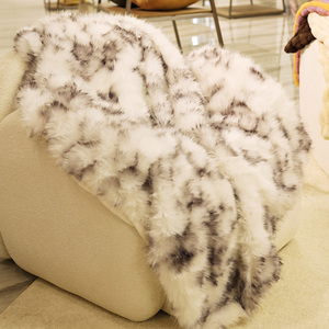 Luxury Faux Fox Fur <strong>Blanket</strong> <strong>Snow</strong> Leopard Print Super Soft Plush Sofa Bed Decorative <strong>Blanket</strong> for Home Hotel Wholesale Custom - Product Image 6