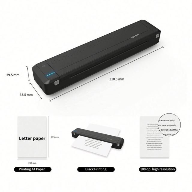 MT800 for Wireless Thermal Transfer Printer Portable A4 Document Printer-in Stock