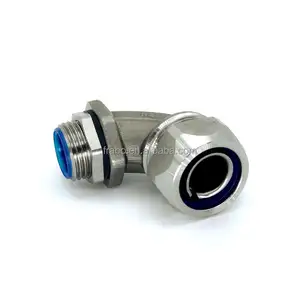 45/90 Degree Electrical Cable Metal Flexible Conduit Fitting Stainless Steel Elbow Liquid Tight Connector