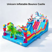 Structure gonflable combinée toboggan et château de saut sur le thème du cirque, en PVC 0,55 mm, pour enfants, idéale pour la location événementielle