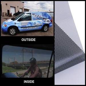 Stiker dinding satu arah dekorasi iklan kaca jendela kustom stiker vinil berlubang berperekat - Product Image 2