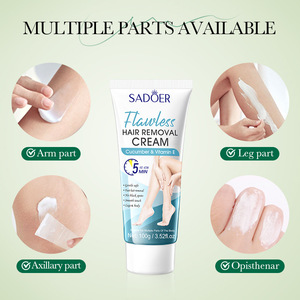 SADOER Natural de cuerpo completo áreas privadas planta vitamina E crema depilatoria indolora suave removedor de cabello para partes íntimas - Product Image 3