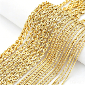 Collar <span class=keywords><strong>de</strong></span> Cadena <span class=keywords><strong>de</strong></span> <span class=keywords><strong>Oro</strong></span> Amarillo Sólido <span class=keywords><strong>de</strong></span> 18k PCX <span class=keywords><strong>Oro</strong></span>, Cadena Italiana con Corte <span class=keywords><strong>de</strong></span> Diamante <span class=keywords><strong>de</strong></span> 2-5MM, Cordón Trenzado, Joyería <span class=keywords><strong>de</strong></span> <span class=keywords><strong>Oro</strong></span> Au750 <span class=keywords><strong>para</strong></span> <span class=keywords><strong>Hombre</strong></span> - Product Image 1