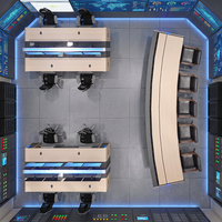 Mobilier de salle de commande et de contrôle, console de commande personnalisée, poste de travail pour opérateur de sécurité, solution pour centre de contrôle industriel