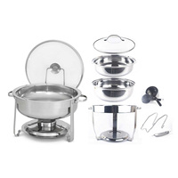 Chauffe-Plat de Luxe Pliable et Suspendu Dubai Gold Heater 4L pour Buffet, Décoratif, Doré, Certifié Qualité Alimentaire