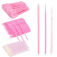 Kit de 200 brosses jetables pour extensions de cils, manche en plastique, poils en nylon, micro-brosses, brosses à sourcils, applicateurs de mascara