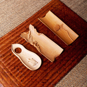 Carved Bamboo <b>Tea</b> Scoop Flat Shape Eco Friendly Asian Zen Style <b>Tea</b> Utensil For <b>Tea</b> <b>Set</b> Accessories - Product Image 2