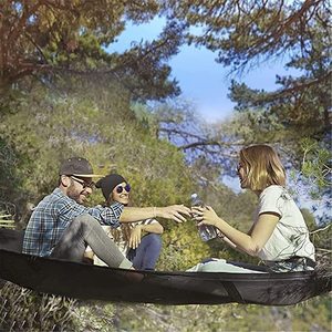 Hamac portable en nylon pour 2 à 3 personnes, équipement de camping et de randonnée en plein air, toutes saisons, 150 kg, sac de rangement - Product Image 5