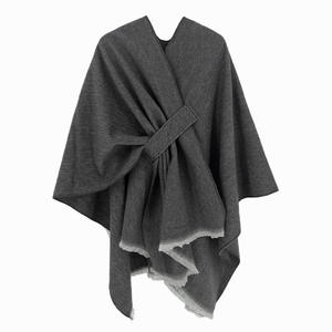 Automne hiver couleur unie cachemire châ<span class=keywords><strong>le</strong></span> couleur unique Cape cape unie avec fente Style européen américain longueur carrée - Product Image 6