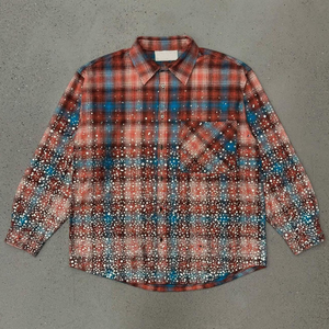 Camisa <span class=keywords><strong>de</strong></span> manga larga <span class=keywords><strong>de</strong></span> algodón 100% personalizada, ropa <span class=keywords><strong>de</strong></span> calle <span class=keywords><strong>de</strong></span> gran tamaño <span class=keywords><strong>de</strong></span> peso pesado <span class=keywords><strong>de</strong></span> alta calidad con serigrafía y camisas <span class=keywords><strong>de</strong></span> diamantes <span class=keywords><strong>de</strong></span> imitación para hombres - Product Image 1