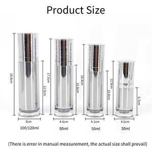 Flacon en plastique acrylique avec pompe pour emballage cosmétique, logo personnalisé, vide, pour sérum, lotion, émulsion, 30 ml, 50 ml, 80 ml, 100 ml - Product Image 5