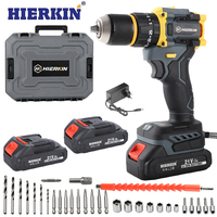 HIERKIN Perceuse à percussion sans fil et mini-perceuse sans balais à vitesse variable 21V 60Nm de couple pour projets de bricolage domestiques