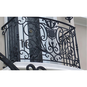 Rampe de balcon décorative en fer forgé, rampes extérieures élégantes pour balcon, design métallique robuste, qualité durable - Product Image 1