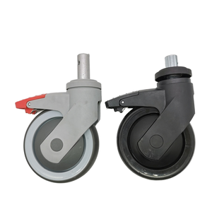 Roda giratória de haste sólida, equipamento médico de 5 polegadas, haste de 125mm, cama hospital, tpr - Product Image 1