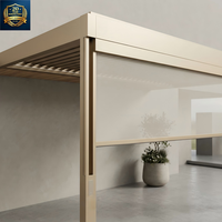 Pergola motorisée en aluminium LYN pour extérieur, à lames orientables, imperméable, ignifuge, pare-soleil, auvent de terrasse 5x5x3M