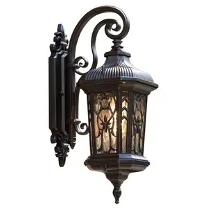 Современный открытый европейский античный прозрачный стеклянный светильник садовый светодиодный настенный светильник E27 стеклянный водонепроницаемый светодиодный настенный светильник