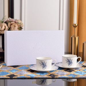New British Minimalist Lily of the Valley Patterned Porcelain Cups and Plates for Afternoon <b>Tea</b> - Product Image 2