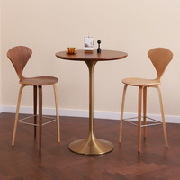Tabouret de bar sans accoudoirs Norman Cherner, style nordique moderne, en bois massif, pour mariages, hôtels, salles à manger, cuisines, modèle CJ-657