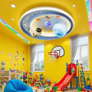 Morden 50cm dẫn ánh sáng trần cho trẻ em của phòng nghiên cứu 62W phim hoạt hình Phi Hành Gia chủ đề 3 màu sắc điều khiển từ xa phòng ngủ đèn trần - Product Image 1