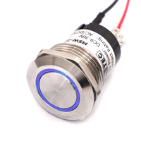 MiTEC Premium Acier Inoxydable LED Métal Bouton Poussoir 19mm 25mm on OFF SPDT DPDT Avec IP66 Plat Convexe Bouton