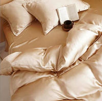 Ensembles de literie de luxe personnalisé 4 pièces 19/22momme 100% pure soie drap de lit couette