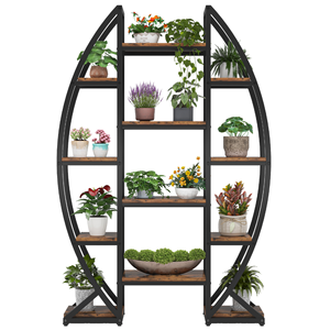 Support à plantes en bois contemporain et écologique de 70 pouces pour intérieur/extérieur, support carré pour fleurs, avec rangement pour lampes de culture, modèle SXV-1 pour utilisation au sol - Product Image 1