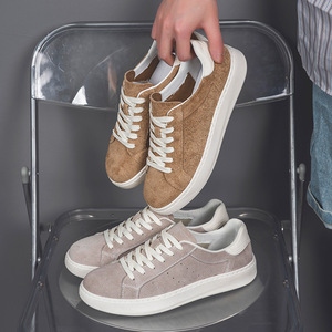 Spring 2026 New Arrival Men's Korean Style Low Top Lace Up <b>Sneakers</b> Solid Color Casual Skate Shoes Comfortable and Versatile - Product Image 6