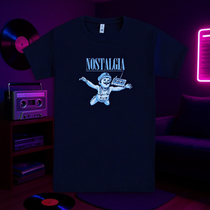 Nostalgia Cassette T-<b>Shirt</b> <b>Navy</b> <b>Blue</b> Men's Size M Classic Fit Graphic Design - Product Image 3