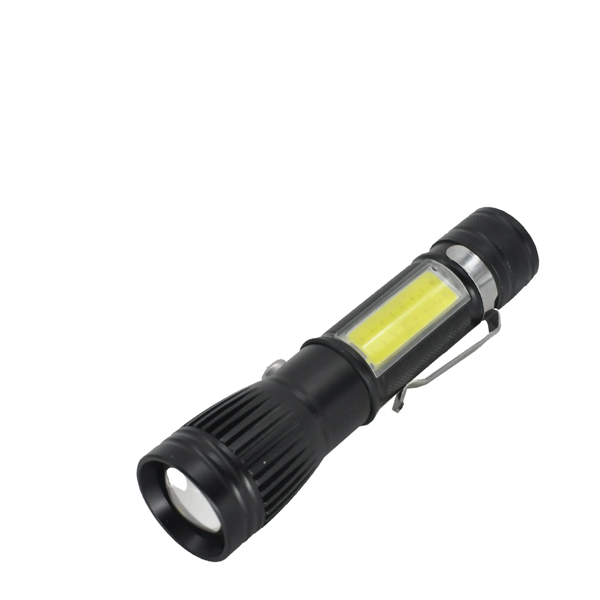 Tactical Flashlight USB Rechargeable dimming Torch for Camping, Emergency with clip and magnet