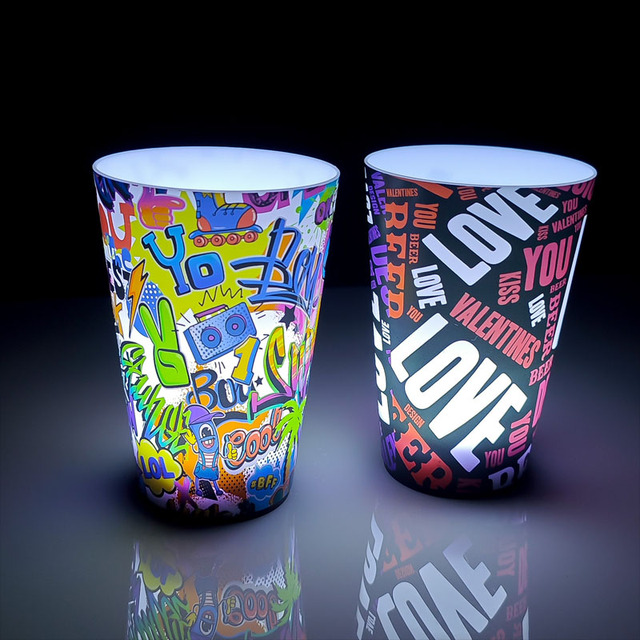 Wholesale Food Safety Sensor Drinking Funny Luminous LED Cup for Party Bar Event