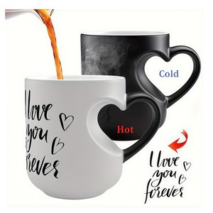 Taza Termocrómica de Cerámica con Grabado Personalizado, Mágica, que Cambia de Color en Forma de Corazón, Divertida e Innovadora, de 11 Onzas para Café - Product Image 5