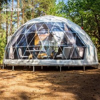 Tente dôme Gampling 6m 8m 12 m avec salle de bain tente dôme de luxe pour Restaurant Villa Glamping Resort Hotel