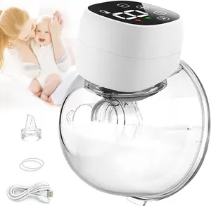 Điện tay-miễn phí máy bơm vú LCD hiển thị xách tay có thể sạc lại với massage và bơm chế độ Wearable bơm vú