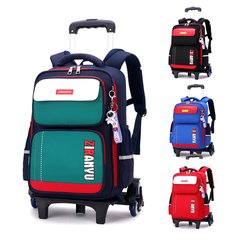High Quality Cute Kids Trolley Bag Boys Girls Rolling Backpacks Primary Student Children School Bags With Wheel Large Capacity