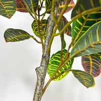 Arbre artificiel en croton de 120 cm, plante en croton en soie, plante artificielle en bonsaï pour décoration intérieure