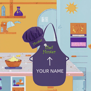 Babero de cocina personalizado para niños, <span class=keywords><strong>delantal</strong></span> con sombrero, sombrero de chef para hornear, <span class=keywords><strong>delantal</strong></span> con logotipo personalizado - Product Image 2