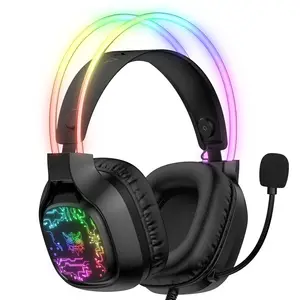 Onikuma Computer Sound Led Gaming Gamer Headset X22 Black Gaming Wired Headphones Over-Ear Rgb Headphone For Pc Game Gamers