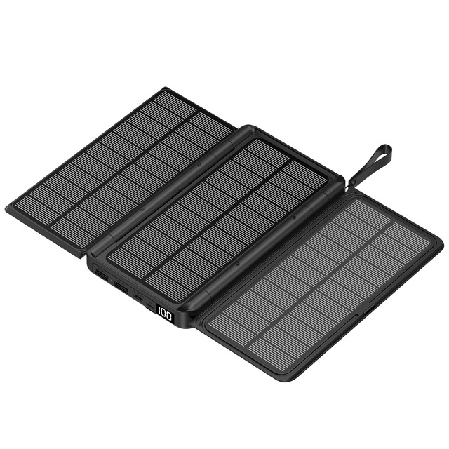 Hot Selling Products Foldable 20000mah 10000mah Solar Wireless Power Bank with Panels