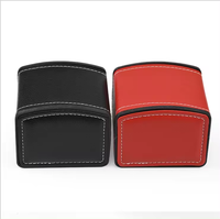 Boîte cadeau pour montre en gros, boîte de rangement ronde en cuir PU, boîte à montre personnalisée