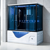 Sauna vapeur électrique pour salle de bain à domicile avec douche combinée pluie et douchette à main 12KW pour 2 personnes avec panneau de commande