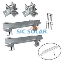 Support de montage solaire latéral long pour toit personnalisé, en aluminium anodisé, avec pieds de support PV avant et arrière