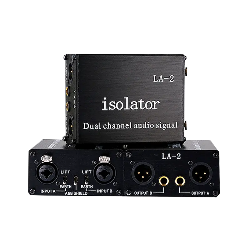 Pengurang Filter Kebisingan saat ini, Isolator Audio XLR 2 saluran 6.35mm untuk penguat Mixer