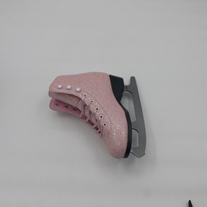 Patins à <span class=keywords><strong>glace</strong></span> élégants pour unisexe avec un motif floral charmant et des lacets roses vibrants avec lame en acier inoxydable - Product Image 2