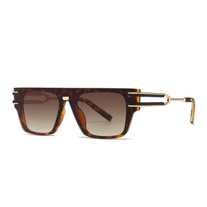 Custom Logo Vintage Men Women PC Gold <b>Frame</b> Sun Glasses UV400 One Piece Lens <b>Square</b> <b>Sunglasses</b> - Product Image 4