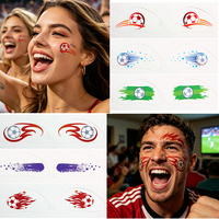 Maßgeschneiderte Sportliche Fußball-Muster Indische Gesichtsaufkleber für Fans bei Anreizenden Veranstaltungen Wasserfeste Ungiftige Temporäre Tattoo-Aufkleber