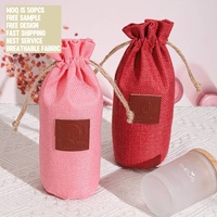 Sac à cordon de jute à fond rond écologique pour produit de soin de la peau emballage cosmétique Logo personnalisé pochette à bougie cadeau en toile de jute