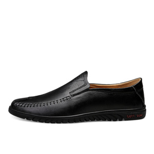Comfortable Men Outdoor Rubber Loafer Leather Casual Flat <b>Driving</b> Men <b>Shoes</b> - Product Image 2