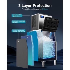Euhomey Commercial <b>Ice</b> <b>Maker</b> 550 Lbs 24H Industrial <b>Ice</b> Machine With 300 Lbs Storage Bin Secop Compressor Etl - Product Image 6