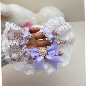 Écharpe en dentelle pour animaux de compagnie, collier à nœud violet, style princesse, accessoire pour chien et chat - Product Image 2
